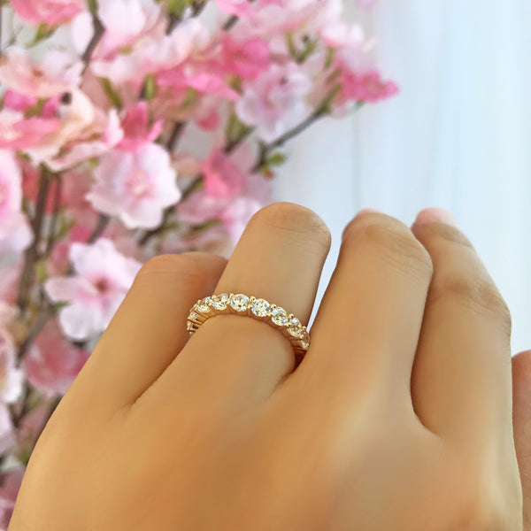 2 ctw Classic Full Eternity Band - 10k Yellow Gold, Sz 6 or 8