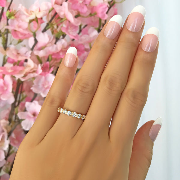 2 ctw Classic Full Eternity Band - 10k Yellow Gold, Sz 6 or 8