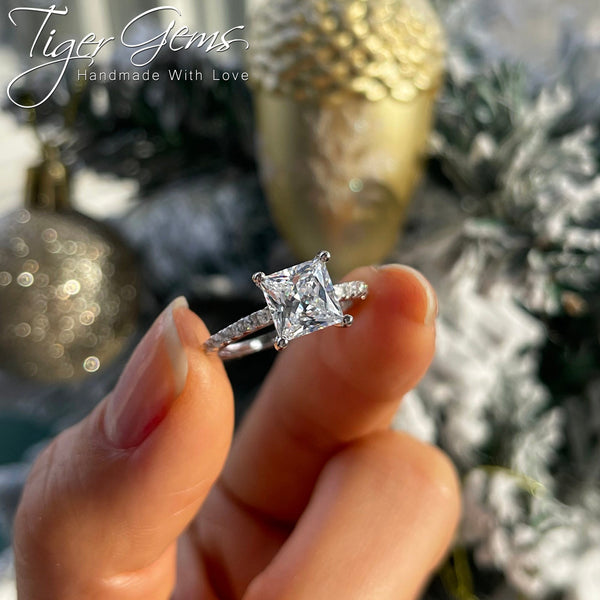 2.25 ctw Princess Accented Solitaire Ring