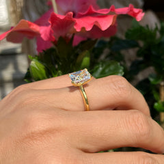 3.5 ct Radiant V Style Classic Solitaire Ring - Yellow GP