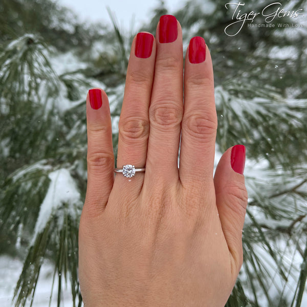 1 carat round diamond engagement rings Outlet