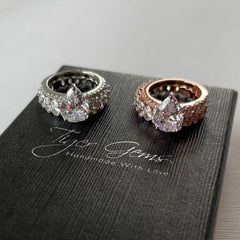 3.25 ctw Pear Accented Solitaire Ring - Rose GP, 40% Final Sale