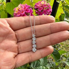 1 ctw 5 Stone Drop Necklace - 60% Final Sale