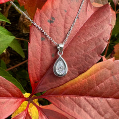 1.25 ct Pear Bezel Necklace