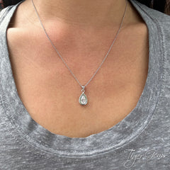 1.25 ct Pear Bezel Necklace