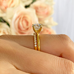 2 ct Classic V Style 4 Prong Solitaire Half Eternity Set - Yellow GP