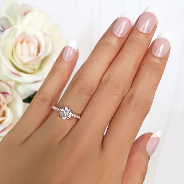 1.25 ctw Round Accented Ring - Rose GP, 50% Final Sale
