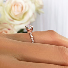 1.25 ctw Round Accented Ring - Rose GP, 60% Final Sale