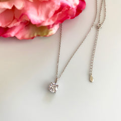 2 ct Round Solitaire Necklace - 40% Final Sale