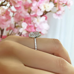 3.5 ctw Pear Halo Ring - 30% Final Sale