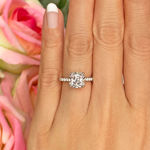 2.25 ctw Oval Accented Solitaire Ring - Rose GP