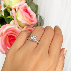 2.25 ctw Cushion Accented Solitaire Ring