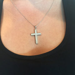 Micropave Large Cross Necklace
