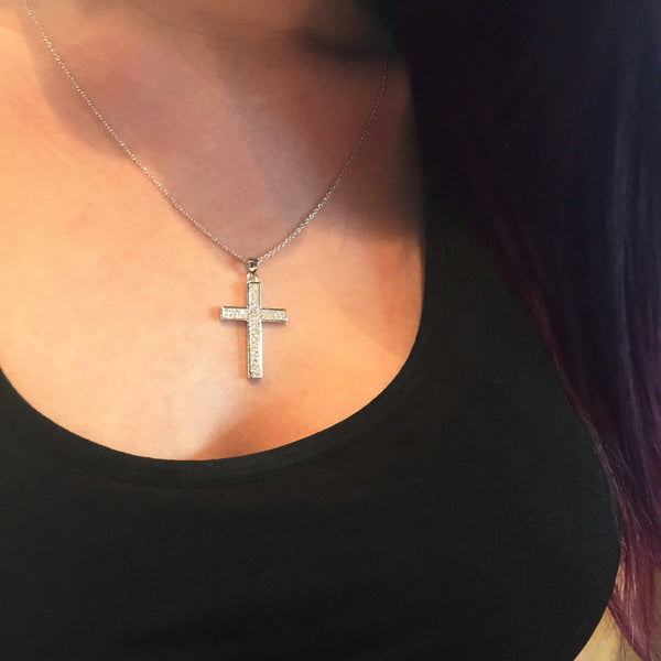 Silver Cross Necklace, Gold Cross Necklace for Girl, Silver Cross Necklace  for Women, Tiny Cross, Simple Cross, Dainty Silver Cross Necklace