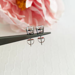 4 ctw 4 Prong Stud Earrings - 10k Solid White Gold