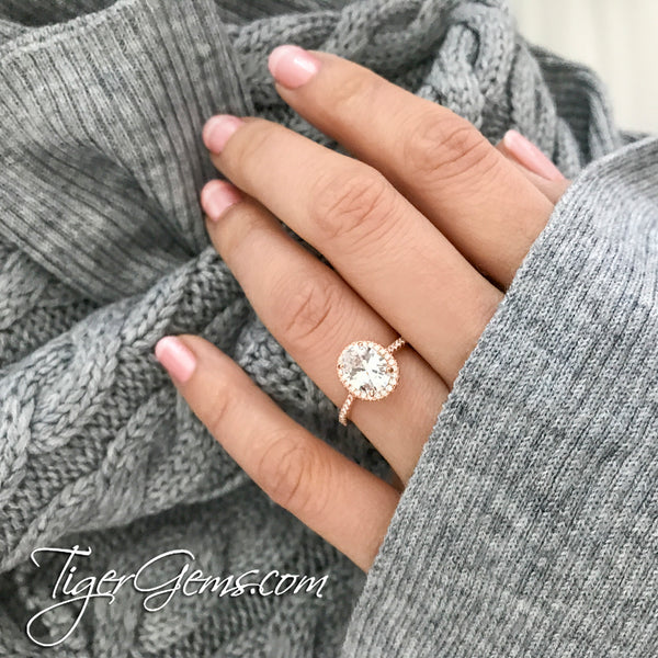 2.25 ctw Oval Halo Ring - Rose GP