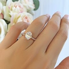 2.25 ctw Oval Accented Solitaire Ring - Rose GP