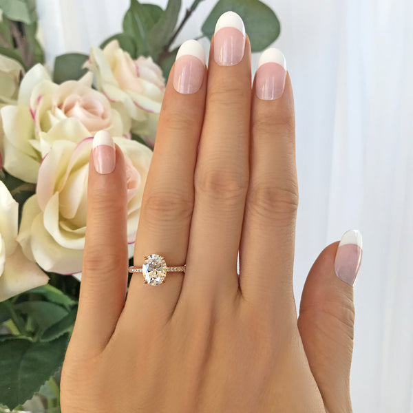 2.25 ctw Oval Accented Solitaire Ring - Rose GP