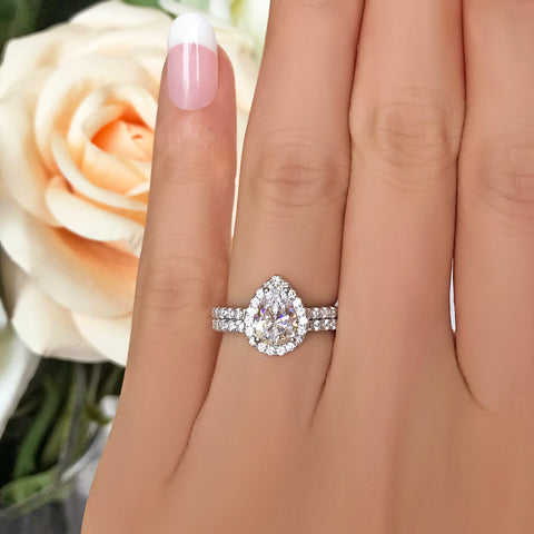 2 ctw Radiant Accented Solitaire Set