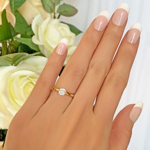 1/2 ct Solitaire Ring - Yellow GP