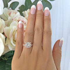 2.25 ctw Square Halo Set - Rose GP