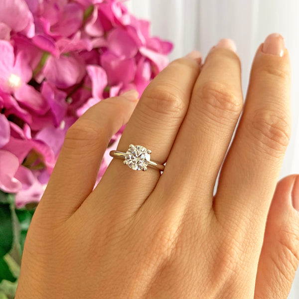 Stunning 1.5ct Radiant Cut Solitaire Ring, Radiant Cut Engagement Ring