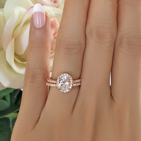 1.25 ctw Art Deco Halo Three Band Set