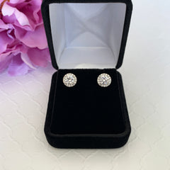 1 ctw Round Halo Stud Earrings