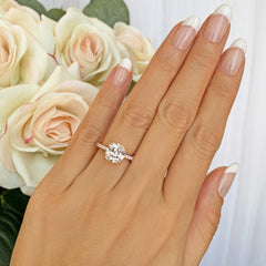 2.25 ctw Cushion Cut Accented Solitaire Ring - Rose GP, 30% Final Sale