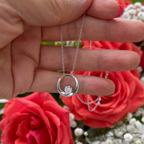 1/2 ct Floating Circle Necklace - 50% Final Sale