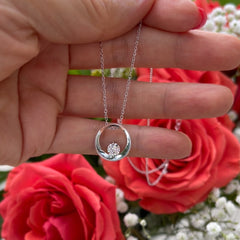 1/2 ct Floating Circle Necklace - 50% Final Sale