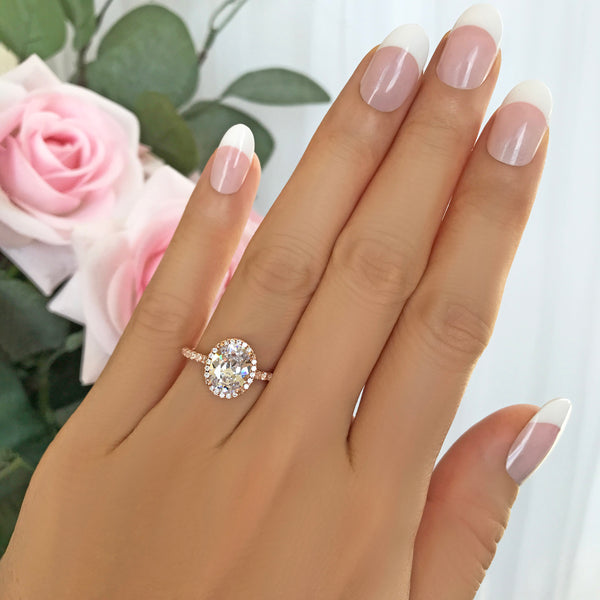 2.25 ctw Oval Halo Ring - Rose GP