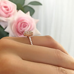 2.25 ctw Oval Halo Ring - Rose GP