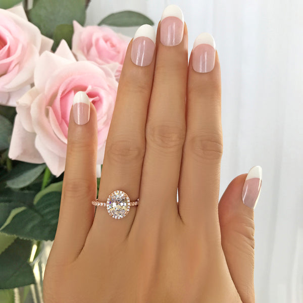 2.25 ctw Oval Halo Ring - Rose GP