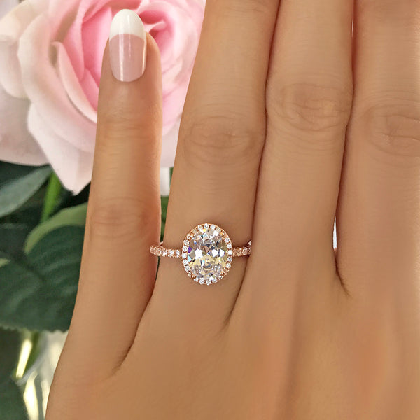 2.25 ctw Oval Halo Ring - Rose GP