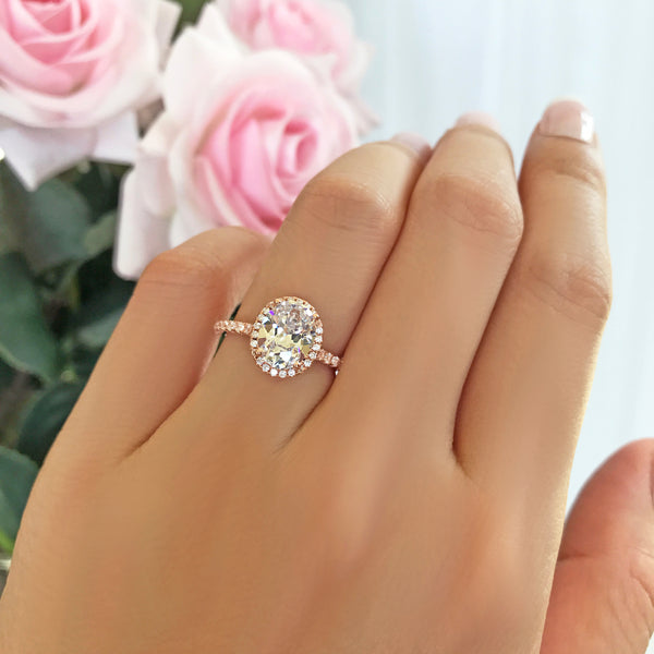 2.25 ctw Oval Halo Ring - Rose GP