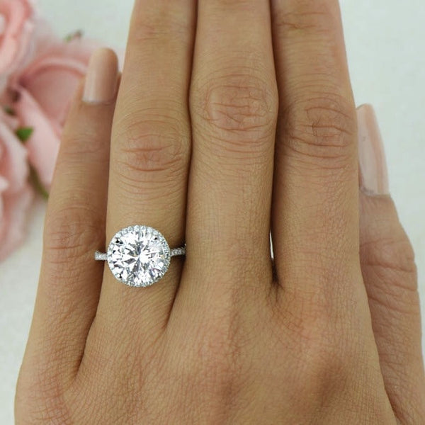 4.25 ctw Classic Round Halo Ring, 40% Final Sale