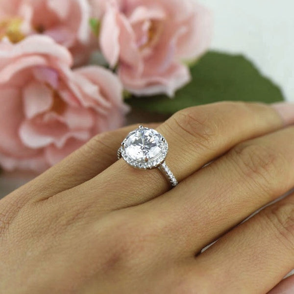 4.25 ctw Classic Round Halo Ring, 40% Final Sale