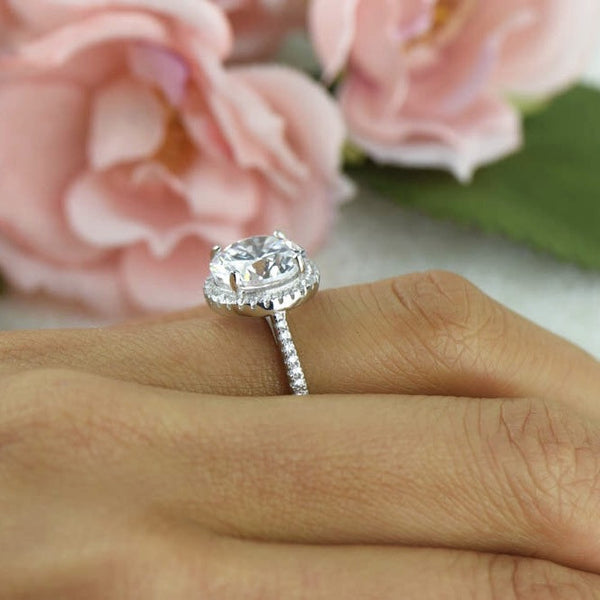 4.25 ctw Classic Round Halo Ring, 40% Final Sale