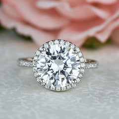 4.25 ctw Classic Round Halo Ring, 40% Final Sale