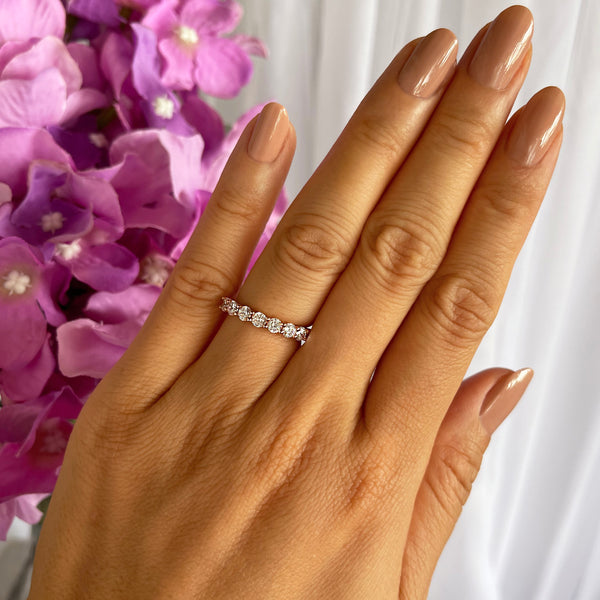 1 ctw Half Eternity Band - 10k Solid Rose Gold