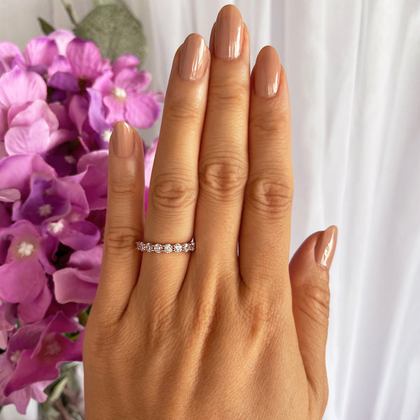 1 ctw Half Eternity Band - 10k Solid Rose Gold