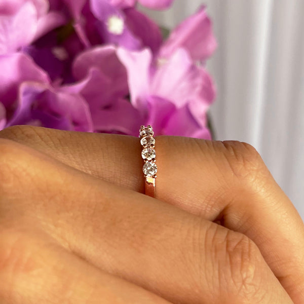 1 ctw Half Eternity Band - 10k Solid Rose Gold