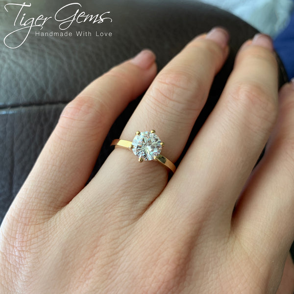 1.5 carat 7mm Solitaire Engagement Ring Round by TigerGemstones | Engagement  rings affordable, Engagement rings round, Popular engagement rings