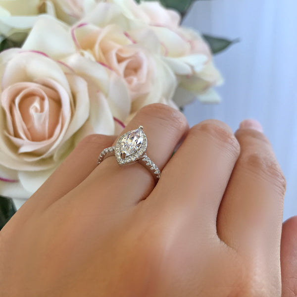 1.25 ctw Marquise Halo Ring