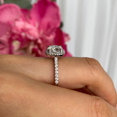 2.25 ctw Square Halo Ring