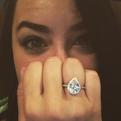 3.5 ctw Pear Halo Ring - 40% Final Sale