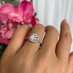 2.25 ctw Square Halo Ring