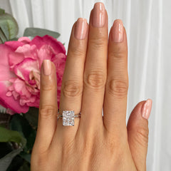 3.5 ct Radiant V Style Classic Solitaire Ring