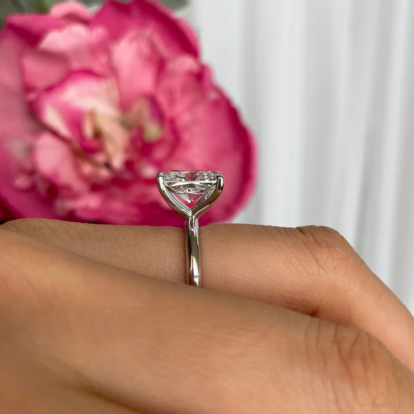 3.5 ct Radiant V Style Classic Solitaire Ring